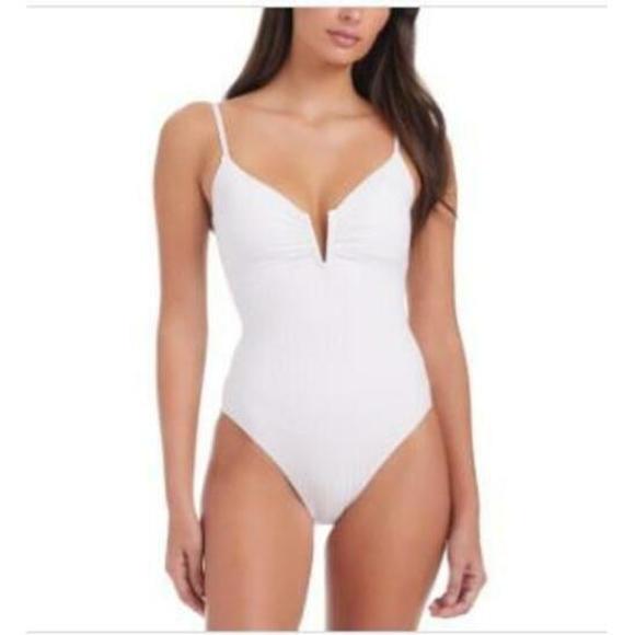 Sanctuary Rib V-Wire Mio One-Piece Swimsuit White L - Picture 1 of 2